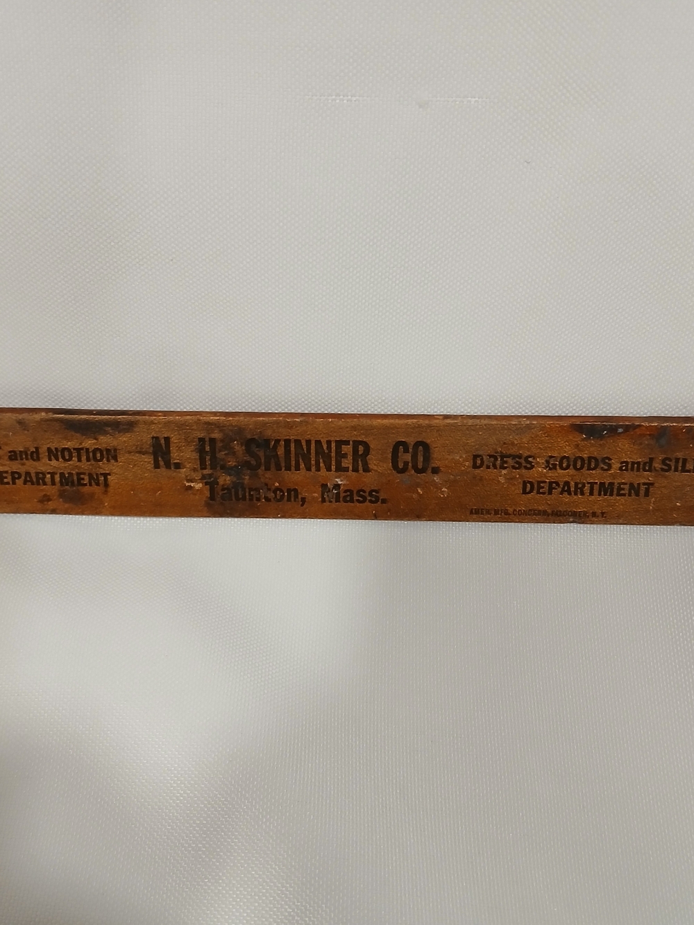 Antique N.H. Skinner Co. Taunton MA Department Store Wooden Ruler Advertising
